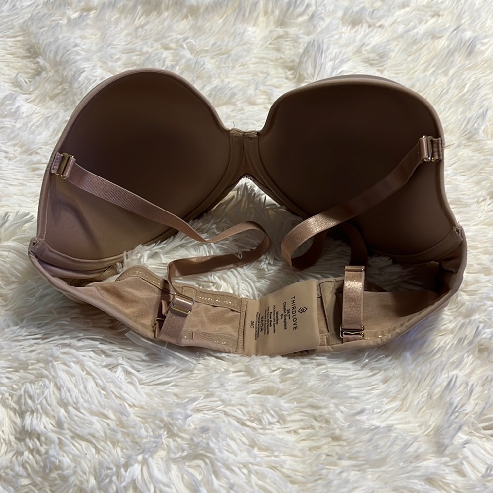 ThirdLove 24/7® Classic Strapless Bra in taupe tan Size 36C - Picture 14 of 15